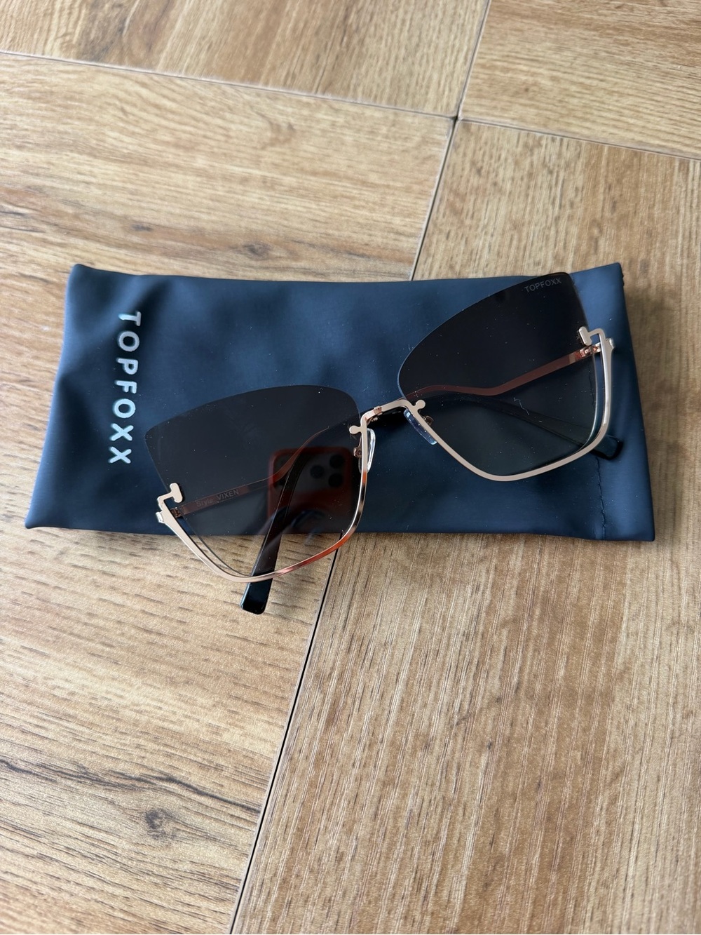 Topfoxx Rose Gold Frame Brown Gradient Lens Women's Sunglasses - Picture 4 of 7